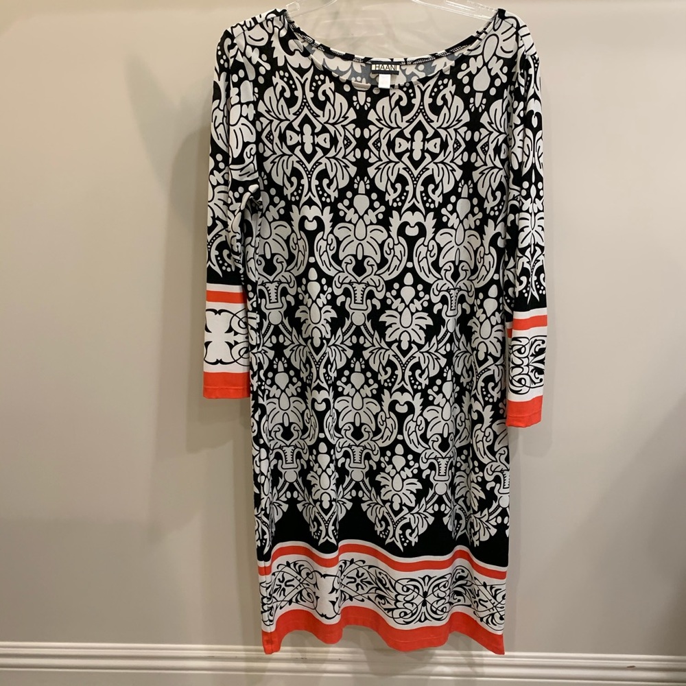Knit long sleeve print dress